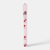 Süßes rosa Kirschfruchtmuster iPhone Hülle (Linke Seite)
