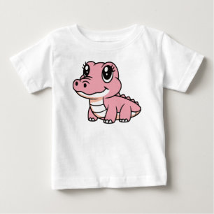 Süßes rosa Krokodil Baby T-shirt