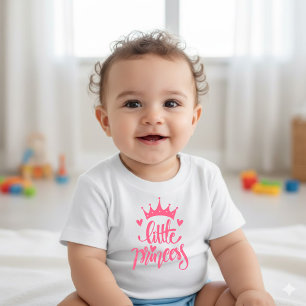 Süßes Rosa Krone Kleine Prinzessin Baby T-Shirt Strampler