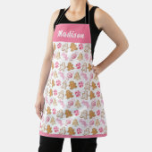 Süßes Rosa Lebkuchenmuster Personalisiertes Backen Schürze (InSitu)