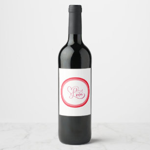 Süßes Rosa Liebes-Design Weinetikett