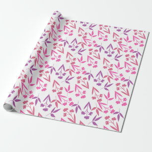 Süßes Rosa Lila Blumenmuster Weibliche Frühlingsmo Geschenkpapier