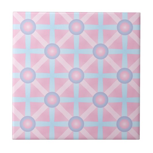 Süßes Rosa, Lila und Hellblau-Muster Fliese (Vorderseite)
