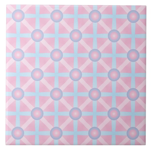 Süßes Rosa, Lila und Hellblau-Muster Fliese (Vorderseite)