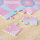 Süßes Rosa, Lila und Hellblau-Muster Puzzle (Seite)