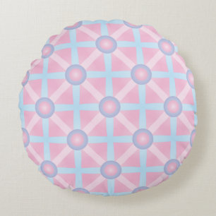 Süßes Rosa, Lila und Hellblau-Muster Rundes Kissen