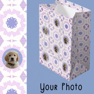 Süßes Rosa Lila Weihnachtsgeschenk für Hundebesitz Mittlere Geschenktüte
