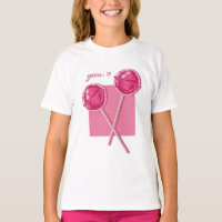 Süßes rosa Lutscher Mädchen Grafik T-Shirt