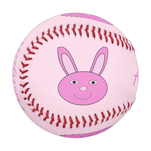 Süßes rosa Mädchen-Hasen-Gesicht Frühling Ostern C Baseball (Vorderseite Links)