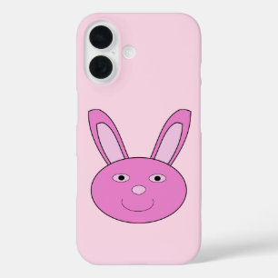 Süßes rosa Mädchen-Hasen-Gesicht Frühling Ostern iPhone 16 Hülle