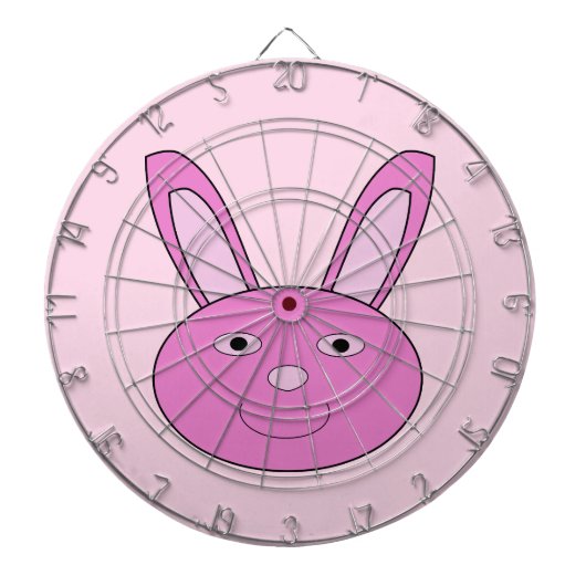Süßes rosa Mädchen-Hasen-Gesicht Frühling Ostern Dartscheibe (vorne)