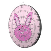 Süßes rosa Mädchen-Hasen-Gesicht Frühling Ostern Dartscheibe (Vorderseite rechts)