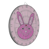 Süßes rosa Mädchen-Hasen-Gesicht Frühling Ostern Dartscheibe (Vorderseite Links)