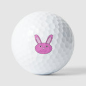 Süßes rosa Mädchen-Hasen-Gesicht Frühling Ostern Golfball (Vorderseite)