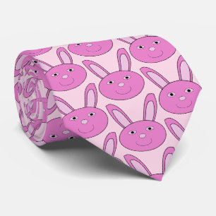 Süßes rosa Mädchen-Hasen-Gesicht Frühling Ostern Krawatte