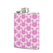 Süßes rosa Mädchen-Hasen-Gesicht Frühling Ostern M Flachmann (Links)