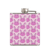 Süßes rosa Mädchen-Hasen-Gesicht Frühling Ostern M Flachmann (Rückseite)
