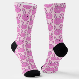 Süßes rosa Mädchen-Hasen-Gesicht Frühling-Ostern-M Socken