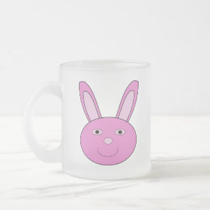 Süßes rosa Mädchen-Hasen-Gesicht Frühling Ostern Mattglastasse
