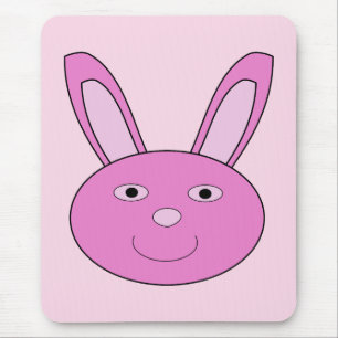Süßes rosa Mädchen-Hasen-Gesicht Frühling Ostern Mousepad