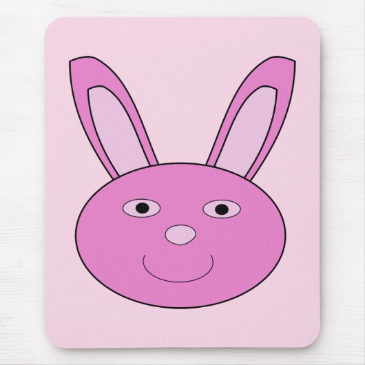 Süßes rosa Mädchen-Hasen-Gesicht Frühling Ostern Mousepad (Vorne)