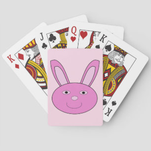 Süßes rosa Mädchen-Hasen-Gesicht Frühling Ostern Spielkarten