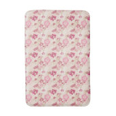 Süßes rosa modernes Blumenmuster Badematte (Vorderseite Vertikal)
