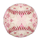 Süßes rosa modernes Blumenmuster Baseball (Rückseite)