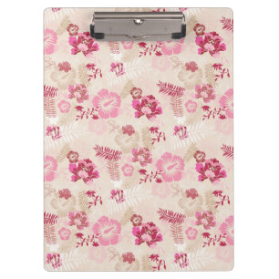 Süßes rosa modernes Blumenmuster Klemmbrett