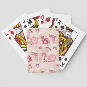 Süßes rosa modernes Blumenmuster Spielkarten