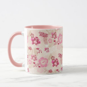 Süßes rosa modernes Blumenmuster Tasse