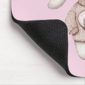 Süßes rosa niedliches Kaninchen rosa Pullover Herz Mousepad (Ecke)