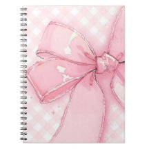 süßes rosa Notizbuch mit Schleife