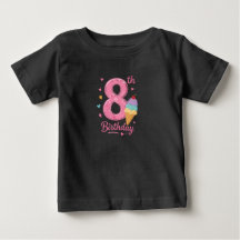 Süßes rosa Nummer-8-Geburtstags-T-Shirt für Mädche