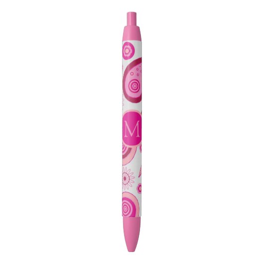 Süßes rosa Paisley-Monogramm Kugelschreiber (Vorderseite Vertikal)