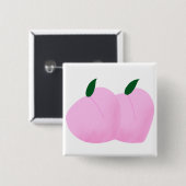 Süßes Rosa Pfirsich Fruchtliebhaber-Geschenk Button (Vorne & Hinten)