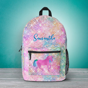 Süßes Rosa Regenbogen Einhorn Glitter  Bedruckter Rucksack