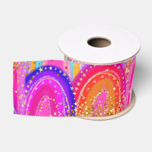 Süßes Rosa Regenbogen-Glitter Ripsband