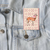 Süßes rosa Reh-muster Weihnachten Button (Insitu)