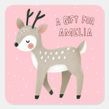 Süßes rosa Rentier Kind Name Weihnachtsgeschenk