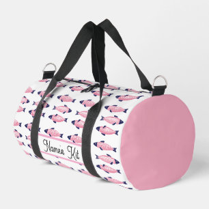 Süßes rosa Sardinenmuster Duffle Bag