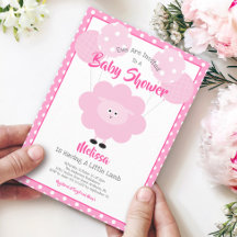 Süßes Rosa Schäfchen Moderne Einfache Babyparty-Ei