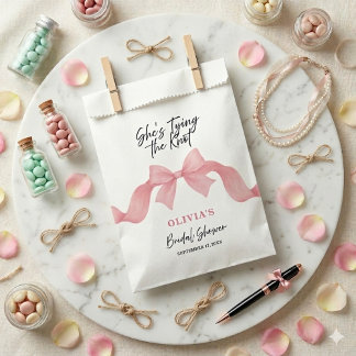 Süßes Rosa Schleifchen - Sie heiratet: Brautparty Geschenktütchen