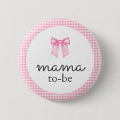 Süßes rosa Schleifchen werdende Mama Button (Vorderseite)