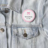 Süßes rosa Schleifchen werdende Mama Button (Beispiel)