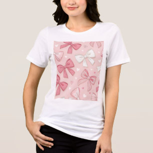 Süßes rosa Schleifen-Ästhetik-T-Shirt für Damen Tri-Blend Shirt