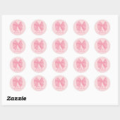 Süßes rosa Schleifen-Mädchen-Monogramm und Name Runder Aufkleber (Blatt)