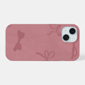 süßes rosa Schleifenmuster iPhone 15 Hülle (Rückseite (Horizontal))