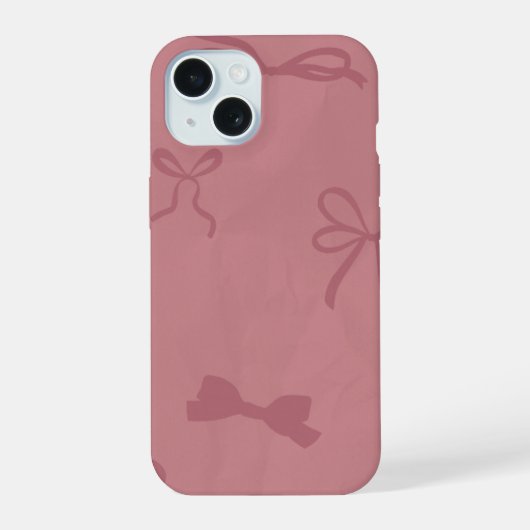 süßes rosa Schleifenmuster iPhone 15 Hülle (Rückseite)
