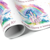 Süßes Rosa-Schloss Mädchen Märchen-Geburtstag Geschenkpapier (Rolleneckpunkt)